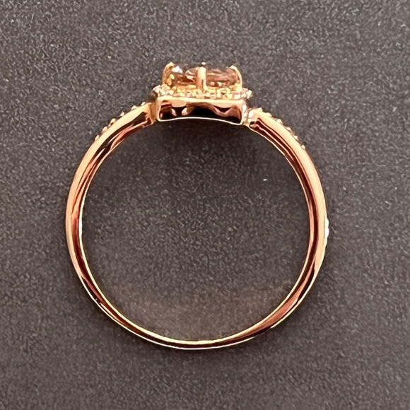 NEW Genuine Morganite & Diamond Ring 14K Rose Gold Size 7 - Picture 4 of 9